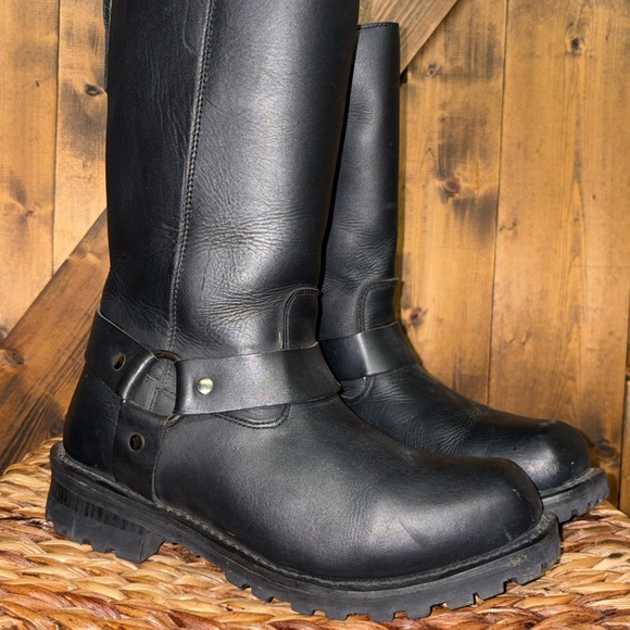 Z1R Leather Men's Biker Boots